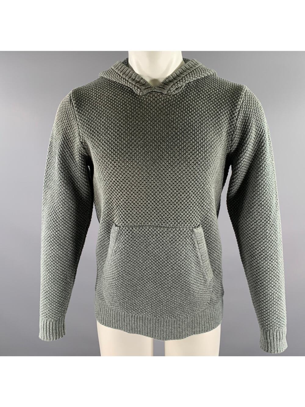 TAYLOR STITCH Size S Green Sage Knit Cotton Hoodie Sweater